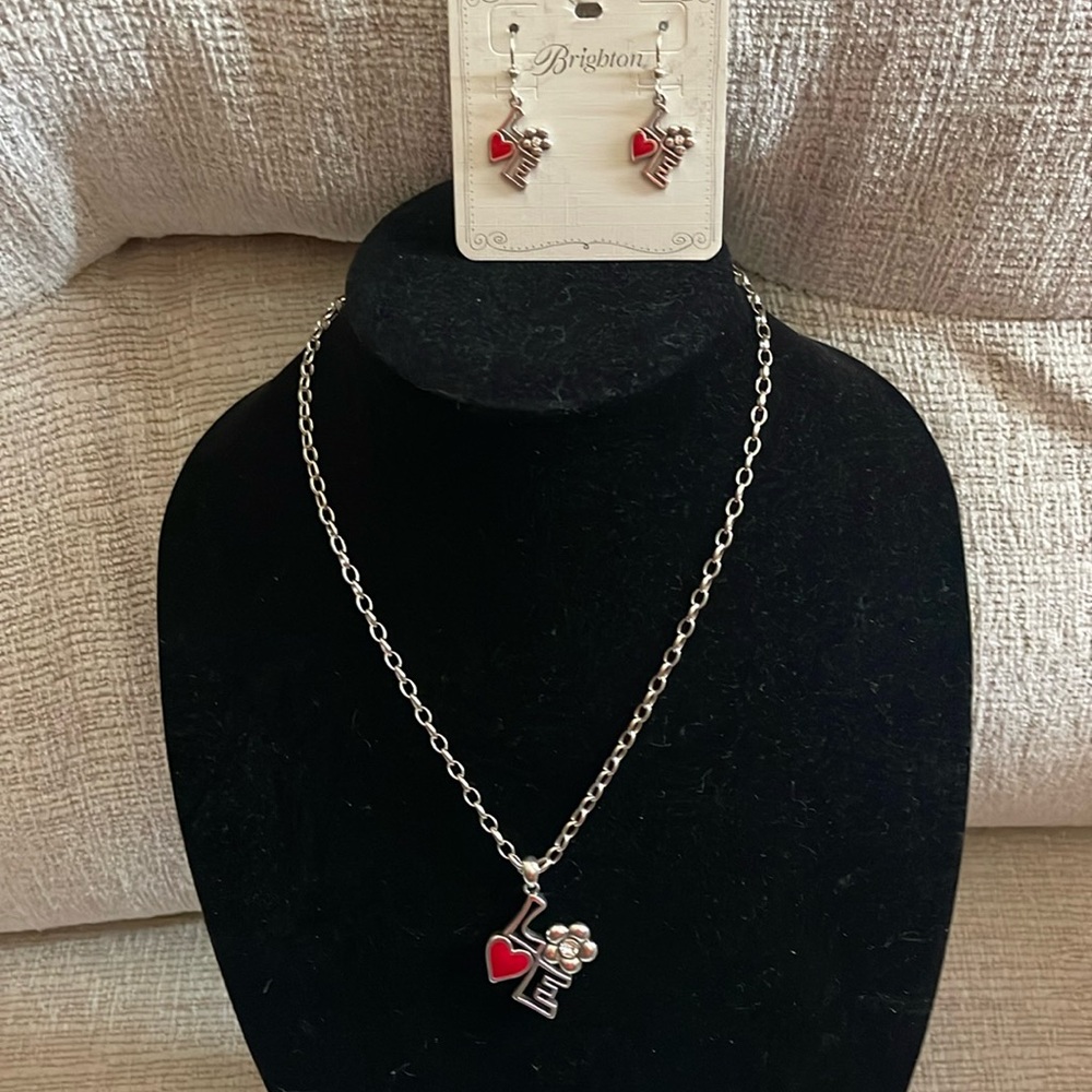 Brighton MOD LOVE Necklace & Earrings + a Free gift